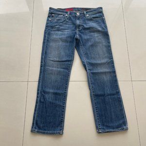 Women The Capri Jeans Low Rise Distressed Blue Size 26R